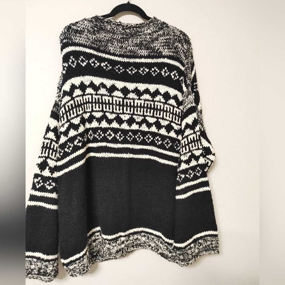 Free People Dani Pattern Sweater in Black Combo - Picture 8 of 10